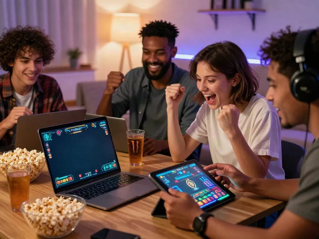 Best Crypto Casino in Canada 2026 scene showing friends enjoying an online game.