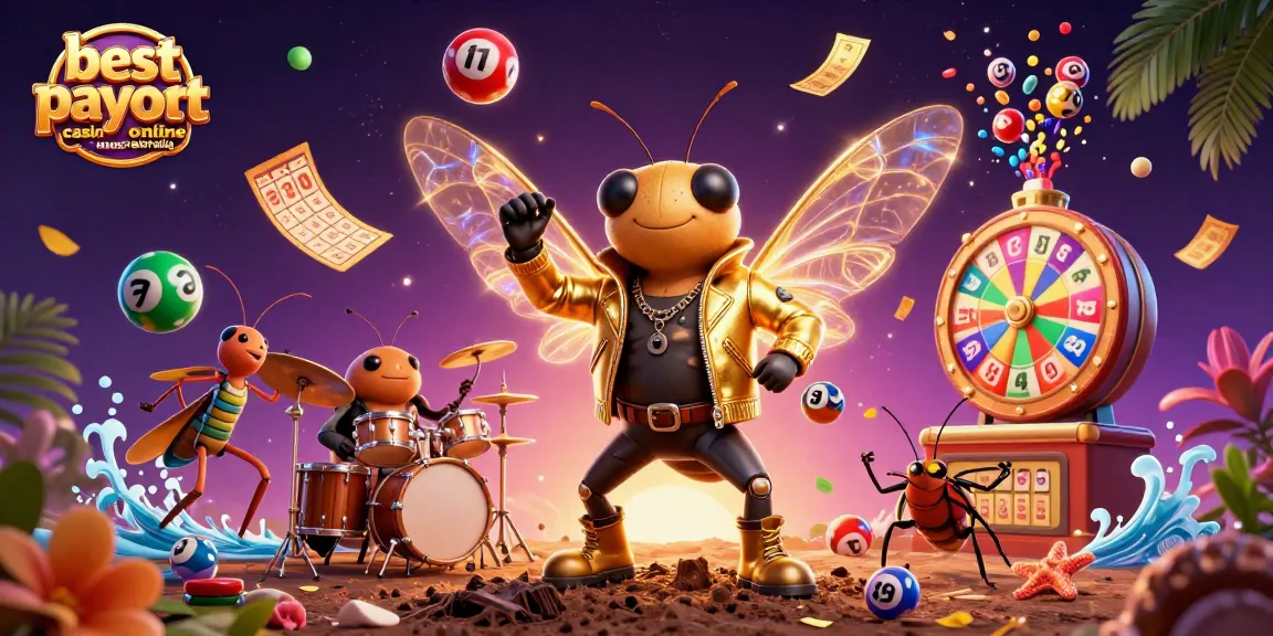 Experience fast payouts at the best payout casino online Australia with colorful casino elements in a vibrant scene.